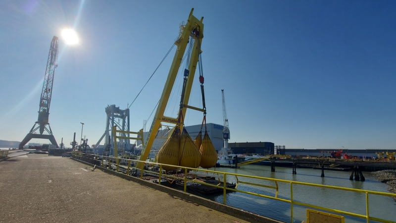 Test kraanblokken en constructie voor CORMORANT